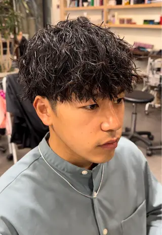 ミディアム メンズ 年間2000名担当◎ パーマ職人/仲原佑樹のヘアスタイル