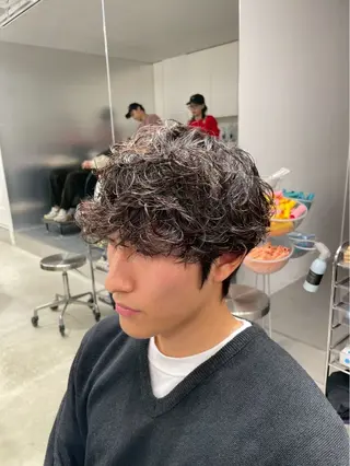 ショート パーマ メンズ 松井 生のヘアスタイル
