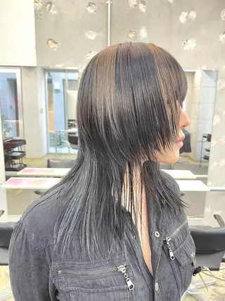 セミロング カラー レイヤーカットとハイ トーン/HIROKIのヘアスタイル