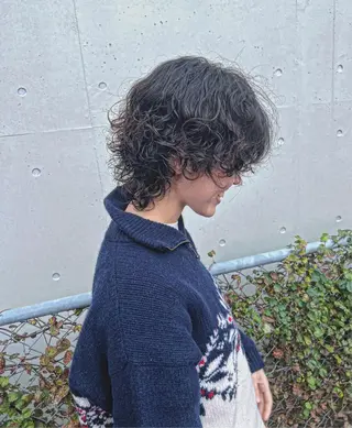 ショート スパイキーショート パーマ　具志堅　太志のヘアスタイル