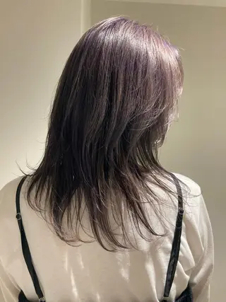 セミロング カラー 野村 さなみ✨ぱっつんボブのヘアスタイル