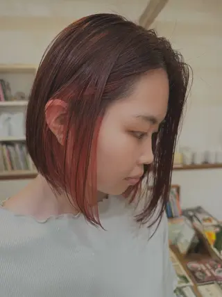 ショート カラー KAKERU/ボブ/ ショート/パーマ🌱のヘアスタイル