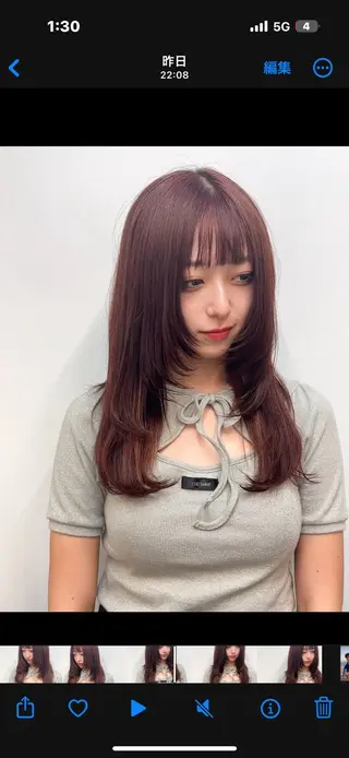 ロング カラー 渡 汐音のヘアスタイル