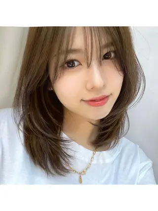 セミロング カラー パーマ ヘアアレンジ 小野寺瑞希 /最小顔カットのヘアスタイル