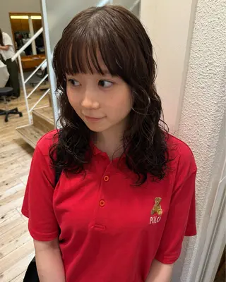 セミロング カラー パーマ 原宿/パーマ 🧺ユウマのヘアスタイル