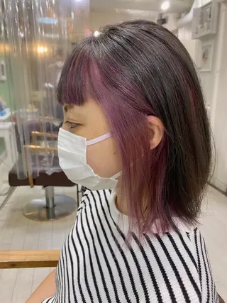 カラー 🩶西 雪乃/透明感 くすみカラー🫧のヘアスタイル