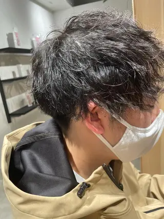 ショート カラー パーマ ヘアアレンジ メンズ パーソナルカラー合わ せたカラー🤍なつみのヘアスタイル