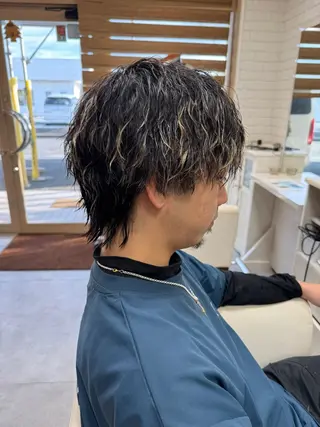 パーマ メンズ HIROKI/艶カラ ー/くびれショートのヘアスタイル