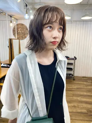 ミディアム パーマ レイヤー/パーマ /ウルフ/nabeのヘアスタイル