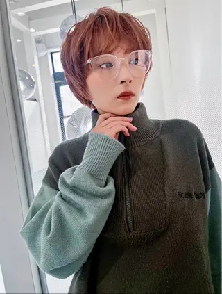 ショート カラー rina/レイヤー ／メンズカットのヘアスタイル