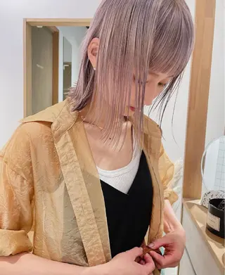 ミディアム カラー ヘアアレンジ ボブ/プツボブ tsumuguのヘアスタイル