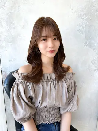 セミロング カラー 顔周り/くびれヘア 韓国ヘア💕風間るなのヘアスタイル