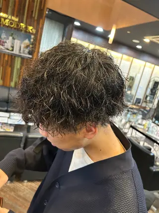 ミディアム パーマ メンズ 大阪/梅田/シャドウ パーマ/ノボリユウタのヘアスタイル