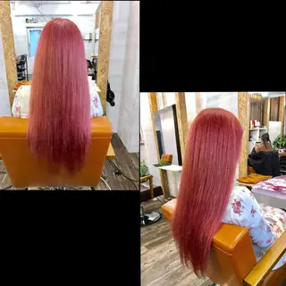 ロング カラー ✯カラー&編み込み エクステ✯池田智博✯のヘアスタイル