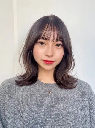 ミディアム カラー ren ボブロブ/ミディアムのヘアスタイル