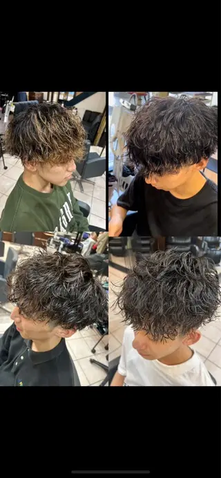 ミディアム パーマ メンズ 大阪/梅田/シャドウ パーマ/ノボリユウタのヘアスタイル