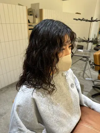 ミディアム パーマ 骨格診断美容師 メンズパーマ中島年紀のヘアスタイル
