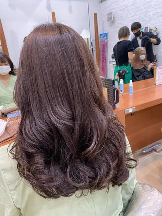 ロング コテ巻き風パーマ 河島恭平のヘアスタイル