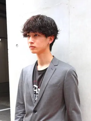 ミディアム パーマ 大阪/梅田/シャドウ パーマ/ノボリユウタのヘアスタイル