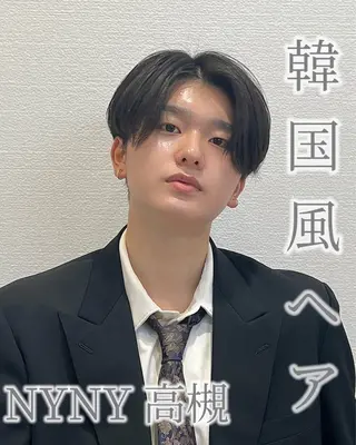 メンズ 顔周りレイヤーカット 透明感カラー達冨のヘアスタイル