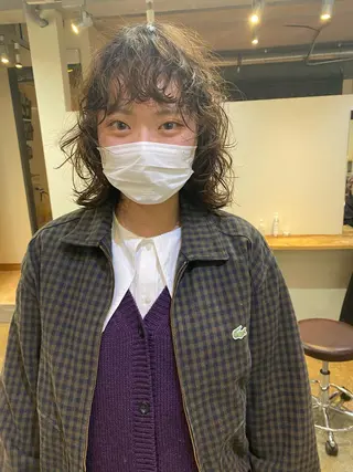 ミディアム カラー パーマ ヘアアレンジ メンズ キッズ ネイル マツエク・マツパ アイブロウ 🧼柴田 健太郎🧼のヘアスタイル