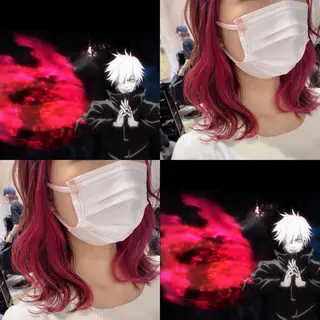 ミディアム ブリーチなしダブル カラー縮毛矯正　下野のヘアスタイル