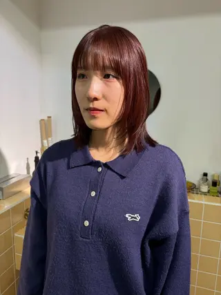 ミディアム カラー sakura🌸 レイヤー/韓国ヘアのヘアスタイル