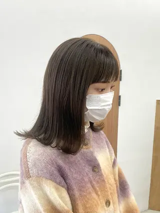 ミディアム カラー ヘアアレンジ ハル🌸柔色/ ブリーチなし/艶髪のヘアスタイル