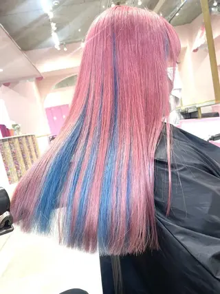 ロング カラー ヘアアレンジ 艶髪 🦋CON🦋のヘアスタイル