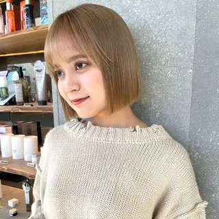 ミディアム ボブ/くびれボブ/ 髪質改善/Ru-kaのヘアスタイル