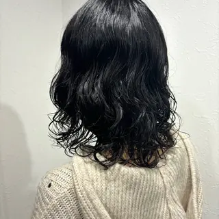 ミディアム パーマ 髪質改善ストレート /暖色カラー🎀🪞のヘアスタイル