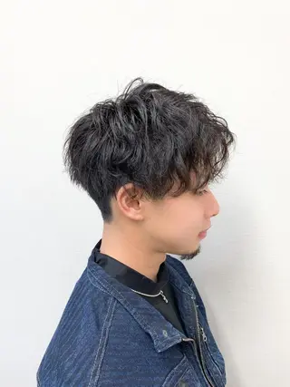 ショート カラー パーマ ヘアアレンジ メンズ キッズ マツエク・マツパ メンズ人気NO,1 Genieジーニーのヘアスタイル