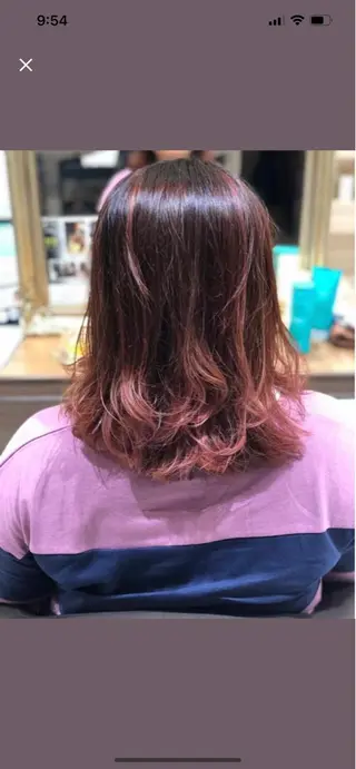 ミディアム カラー 髪質改善縮毛矯正 💎TOMOのヘアスタイル