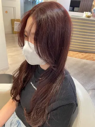 ロング カラー レイヤーパーマ/ ショートパーマ/横浜のヘアスタイル