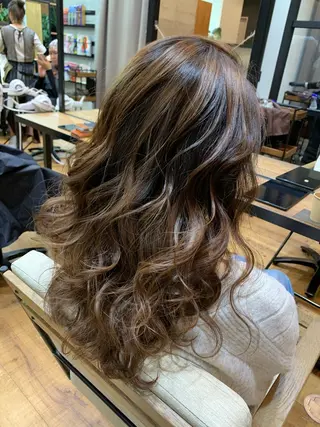 セミロング カラー 天野 開のヘアスタイル