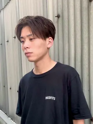 パーマ メンズ ひなた 艶カラー/渋谷のヘアスタイル