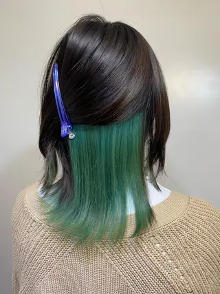 ミディアム カラー ブリーチ毛対応酸性 ストレート🌈サキのヘアスタイル