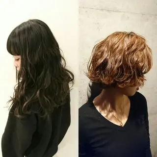 ミディアム - -のヘアスタイル
