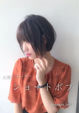 ショート カラー 顔周りレイヤー/ボブ 銀座✨中野まさひろのヘアスタイル