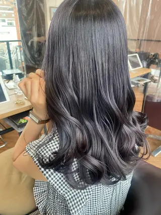 セミロング カラー 韓国ヘア顔周りカット 艶髪ベージュtamaのヘアスタイル