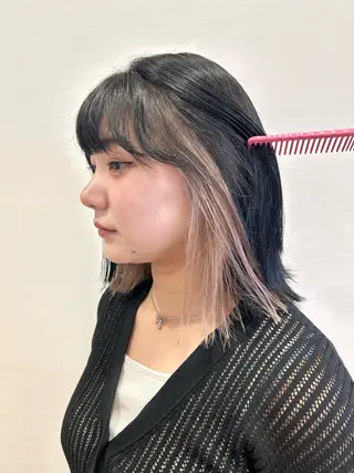 ミディアム カラー ミ ユのヘアスタイル