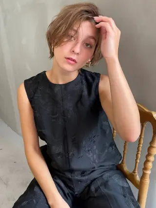 ショート カラー ショート/ボブ専門 宮脇美奈/南船場のヘアスタイル