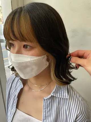ミディアム カラー 【店長】インナー指名 No.1戸塚優思のヘアスタイル