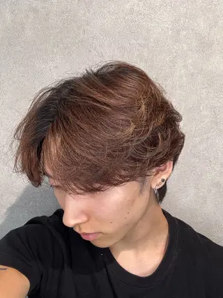 ショート パーマ メンズ 韓国特化🇰🇷愁斗 センターパートパーマのヘアスタイル