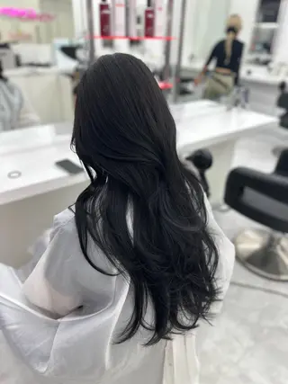 ロング カラー パーマ ヘアアレンジ メンズ キッズ ♥️韓国ヘア レイヤー♥️ゆりのヘアスタイル