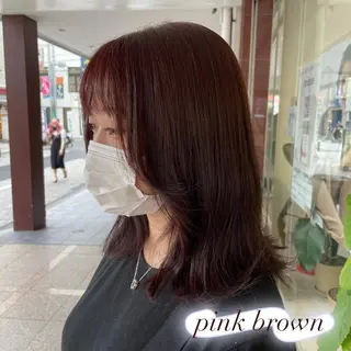 ミディアム カラー ピンクカラー🎀/ ミルクティー🍼花音のヘアスタイル