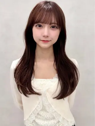 セミロング カラー ヘアアレンジ 透明感🫧艶カラー noaのヘアスタイル