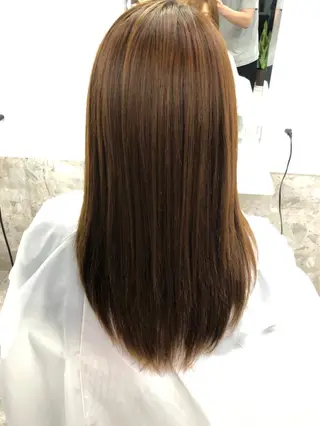 ロング ハイライト&曲がる 縮毛矯正特化 玉置のヘアスタイル