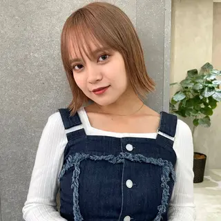 ミディアム ボブ/くびれボブ/ 髪質改善/Ru-kaのヘアスタイル