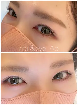 ミディアム カラー パーマ ヘアアレンジ メンズ キッズ ネイル マツエク・マツパ アイブロウ nail&eye Aoのマツエク・マツパデザイン